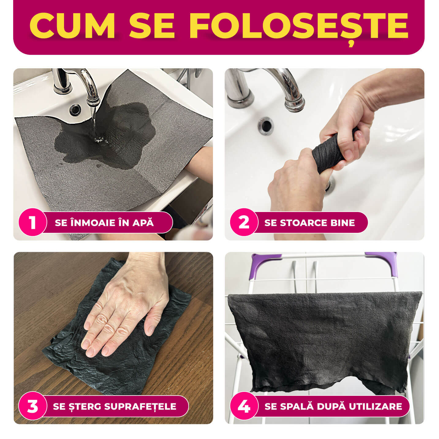 Laveta Magică din Microfibră (Set de 5 Bucăți) - Image 5