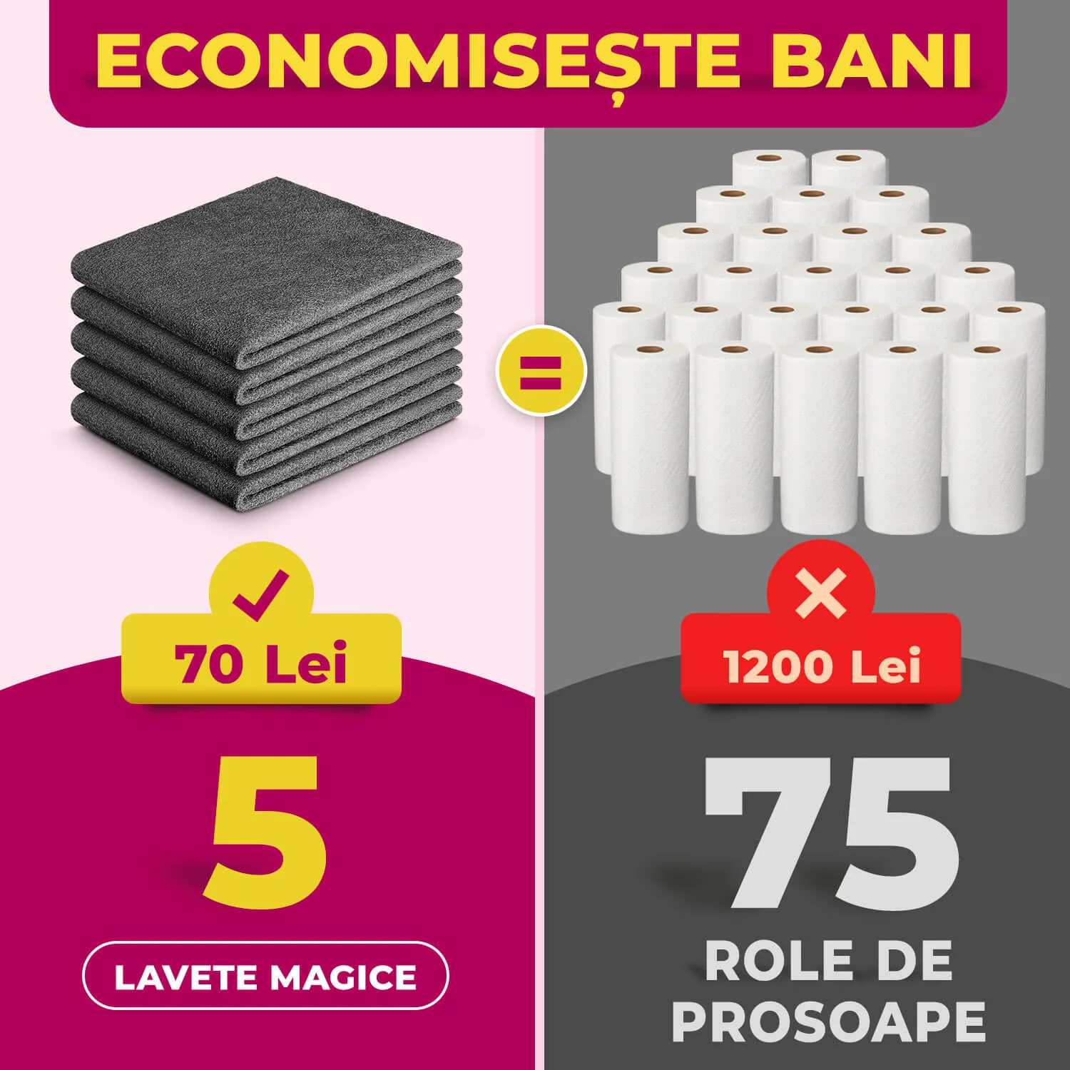 Laveta Magică din Microfibră (Set de 5 Bucăți) - Image 6